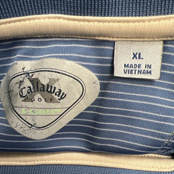 Callaway Golf Heather Micro Stripe Mens Polo Shirt Size XL 100% Polyester - Picture 8 of 11